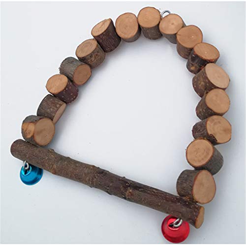 ZHER-LU Papegaai Speelgoed ladder Hangmat Swing voor Papegaai Macaw Afrikaanse Grijze Budgie Cockatoo Bell Chew Toys… - Afbeelding 5