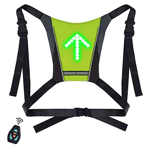 Topnaca Bike LED Chaleco con Luces Chaleco Bicicleta, luz LED de señal de Giro, Indicadores de Bicicleta, Control Remoto con indicador de dirección de 4 Modos para Ciclismo, Correr, Caminar, Trotar Cover