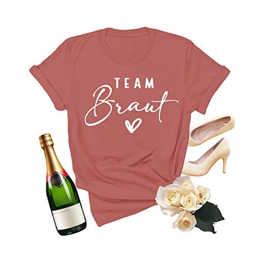 pojah JGA Tshirt Donna, Maglietta Sposa, Team Bride Maglietta Donna, Maglietta Squadra Sposa per Donna