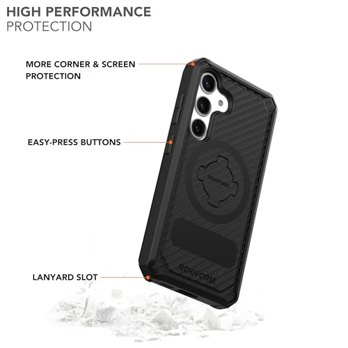 Image of Rokform - Galaxy S24 Case, Rugged Series, Magnetic Case with Twist Lock, Drop Tested Armor (Black)