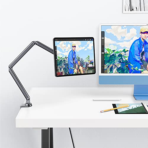 Ku Xiu Magnetic Ipad Pro 11 Stand, Foldable Arm Tablet Holder For Working And Drawing, Multi-Node Adjustable Premium Portable Ipad Mount For Ipad Pro 11 1St/2Nd/3Rd/4Th, Ipad Air 4Th/5Th-Gray #TOP6