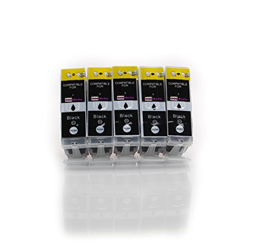 Preisvergleich Produktbild 5 kompatible Druckerpatronen CANON PGI-5BK mit CHIP und Füllstandsanzeige / 5x schwarz (PGI-5BK) / geeignet für Canon PIXMA MP500 MP510 MP520 MP530 MP600 MP600R MP610 MP800 MP800R MP810 MP830 MP960 MP970 MX700 MX850 iP4200 iP5200