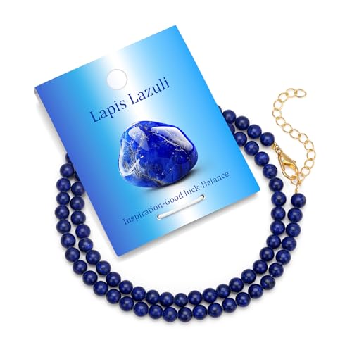 Vinswet Choker Necklace for Women Real Stone and Crystals Necklaces 4mm Beaded Choker Jewelry Meditation Gemstone Gift for Women