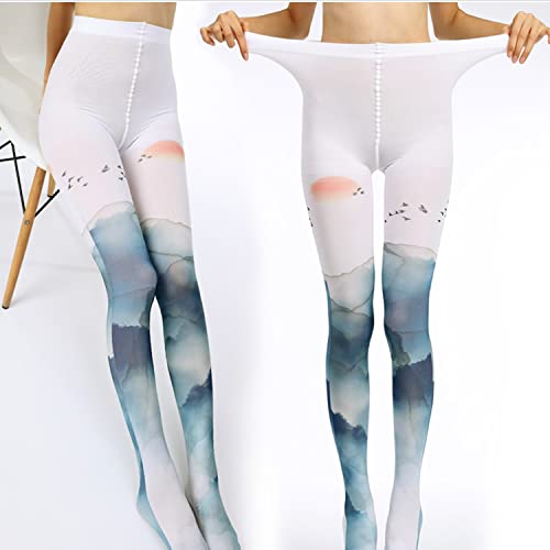 Image of Sahabowi Women Tights, Opaque High Waist Pantyhose, Vintage Control Top Stockings