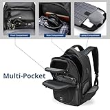 Swissdigital Design Men's Laptop Backpack for College and Business Travel with Integrated USB Charging Port and RFID Protection Fits Laptops up to 15.6 Inch, Black | SD1695-01