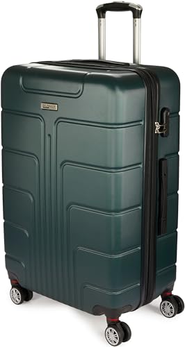 BRUBAKER Reisekoffer Miami - Erweiterbarer Hartschalen Rollkoffer mit Zahlenschloss, 4 Rollen und Komfort Tragegriffen - ABS Koffer 49 x 76,5 x 32 cm - Hartschalenkoffer (XL - Dunkelgrün)