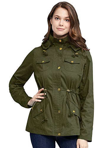 Come Together California CTC WJC643 Womens Pop of Color Parka Jacket XL Olive