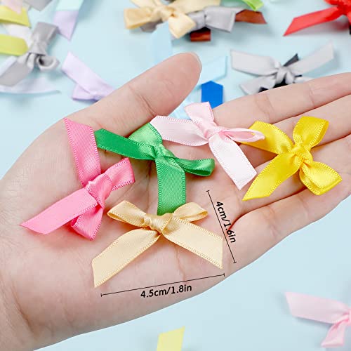 300 Pcs Mini Ribbon Craft Bows, Small Multicolor Diy Craft Tiny Bows For Presents Satin Decoration Bowknot For Gift Wrapping Hair Clip Flower Bouquet Wedding Birthday Sewing Scrapbooking #TOP1