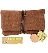 Portatabacco In Pelle Con Scomparti - Per Cartine E Filtri, Compatto, Marrone Chiaro - Foto 3