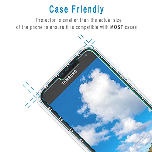 Hptech [2 Pack] Screen Protector For Samsung (Galaxy S5) Tempered Glass, Anti Scratch, Bubble Free #TOP5