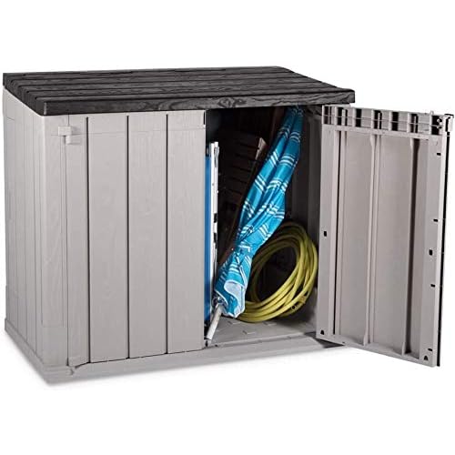 'Toomax Storaway 842L Outdoor Plastic Storage Shed Box Grey and Black