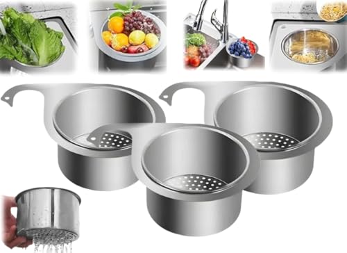 Canasto colador para fregadero de cocina de acero inoxidable