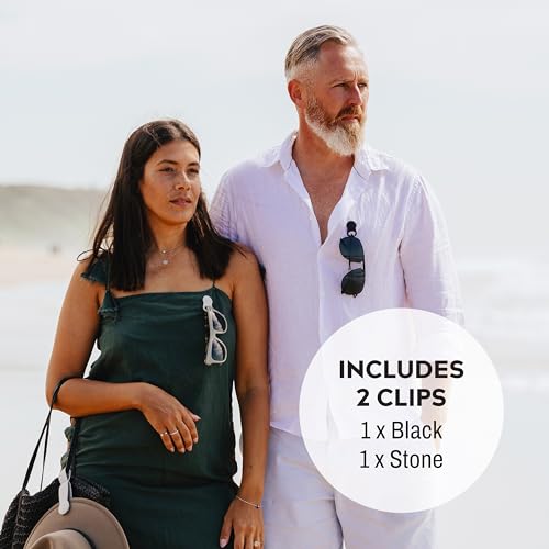 SPEX Glasses Clips (2-pack) - Magnetic Glasses Holder for Clothes. Eyewear Strap Alternative, ID Badge Holder.2