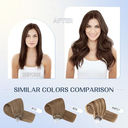 Hairro JK-SY-UOSTH2656BQ Microlinks Hair Extensions Highlighted Balayage Micro Bead Ring Loop Tipped Hair Seamless Straight Real Human Hair thumb #5
