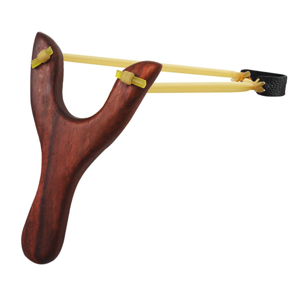 Fatiya Solid Wooden Slingshot with High Elastic Rubber Band, Handmade Sling Shot, Classic Y Construction Comfortable Grip Catapult for Shooting Game, Outdoor, Hunting