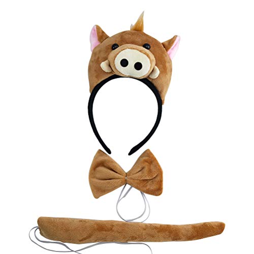 Toyvian Costume Cinghiale Travestimento Cinghiale Fascia Coda Cravatta Halloween Animale Costume Cosplay Performance Party Props Decor
