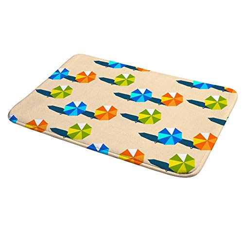 Tapis de bain douche lavable en machine antidérapant velours corail plage
