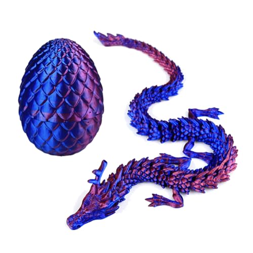 Uovo Di Drago Stampato In 3D, con Figure di Drago Mobili di Drago, Giocattolo Misterioso Con Drago di Cristallo Articolato per Auto, Uffici, regalo per ragazzi e ragazze Dragon Figurine giocattoli