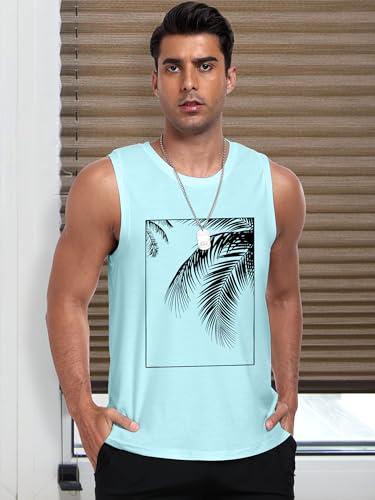 Mens Graphic Tank Tops Sleeveless Workout Gym Shirts Beach Hawaiian Coconut Tree Patriotic Style T-Shirt2