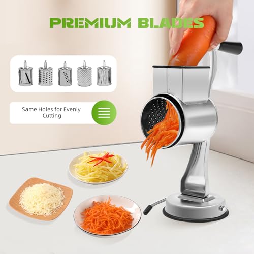Rallador Giratorio Manual 5 en 1 Acero Inoxidable Plata miniatura 4