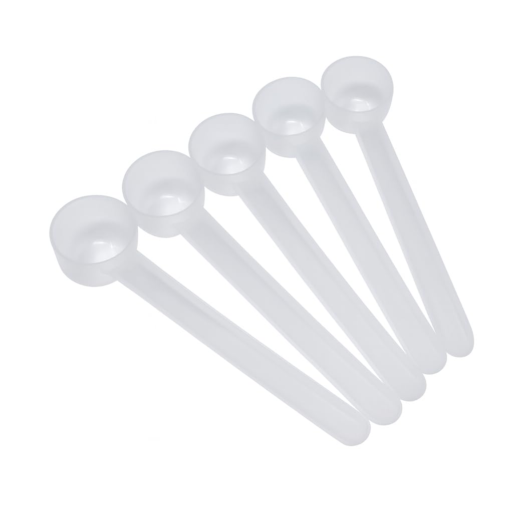 2 Teaspoon (2/3 Tablespoon | 10 mL) Long Handle Rounded Scoop for Coffee, Protein Powder, Pet Food, Spices, Grains, Dry Goods – Food-Grade BPA-Free (Pack of 5)