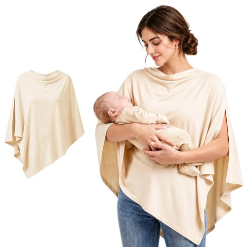 AOOWU Cape d'Allaitement, Couverture d'Allaitement en Modal Doux pour Maman