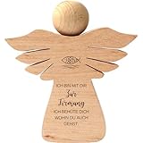 Geschenkissimo Engel zur Firmung „Ich behüte Dich, wohin du auch gehst“ - Holzengel mit Spruch als Geschenk - Schutzengel aus Holz für Mädchen & Jungen - Geschenkidee