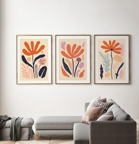 Affiche marché aux fleurs en peinture sur toile haute définition avec cadre chic