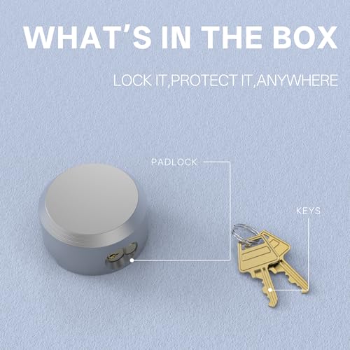 Image of 1 Pack 2.9 Inch(73mm) Hidden Shackle Padlocks Keyed Heavy Duty Reinforced Surface Puck Lock,Chrome Trailer Puck Padlocks for Enclosed Trailers,Shipping Containers,Storage Units