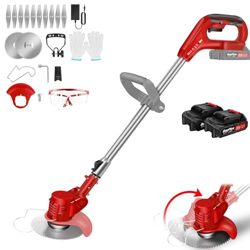 21V Grass Trimmer Electric Cordless Strimmer with 2x Battery