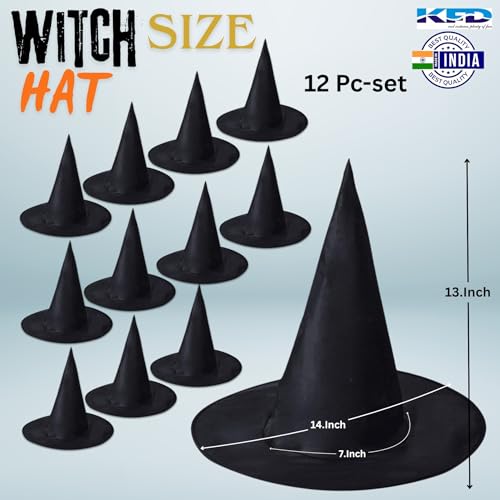 Image of Kaku Fancy Dresses Witch Hat for Girls, Witch Costume Accessory for Halloween Party Prop Multicolor Witch Hat