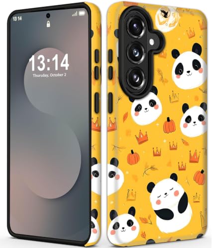 Case for Samsung Galaxy A56-5G 6.7 inch, 2-in-1 Frosted Phone Cover Shockproof Case, Cute Cartoon Panda