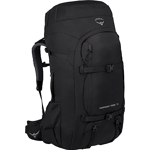 Osprey Farpoint Trek 75L Men's Travel Backpack, Black