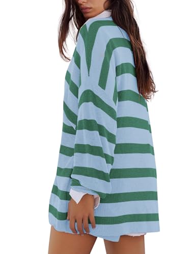 Image of Panadila Womens Striped Sweater Set Oversized Lounge Sets Matching Pajamas Long Sleeve Sweater Top and Shorts