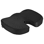 Amazon Basics Comfortable Seat Cushion for Office Chairs, Enhanced Memory Foam, Black