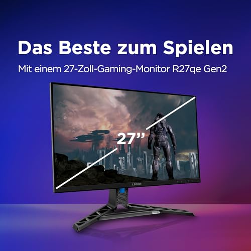 Lenovo Legion R27qe Gen 2 | 27" QHD WLED Gaming Monitor | 2560x1440 | 16:9 | 200 Hz | IPS-Panel | 0.5ms Reaktionszeit | HDMI | DisplayPort | TÜV Eye Comfort Schutz | Raven schwarz | 5.9 kg 5