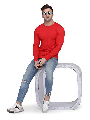 Image of Self Design Men Full Sleeve Round Neck Multicolor T-Shirt (Pack of 2)