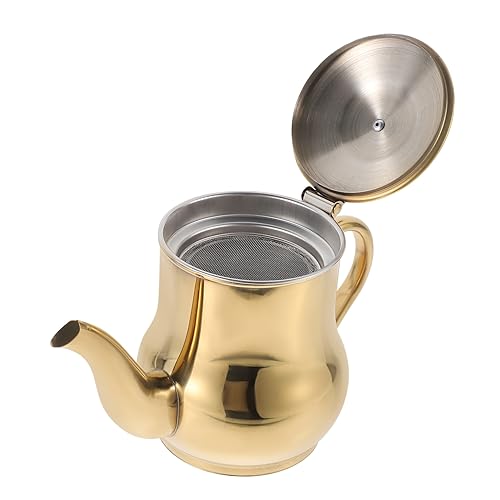 Cabilock Barattolo D'olio Custode Del Grasso Portaolio Porta Grasso Filtro Separatore Di Sugo Per La Conservazione Dell'olio Per Friggere Filtro Antigrasso Acciaio Inossidabile Golden