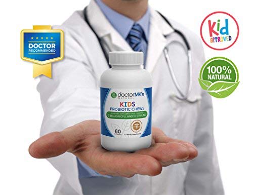 Kids Probiotics Chewable By Doctor Mk's®, Sugar Free, Tastes Like Candy, Natural Wild Berry Tablets, Vegetarian/Vegan #TOP5