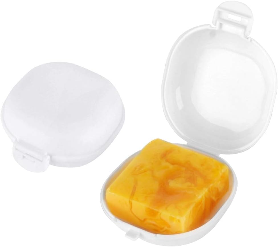 2 Pack Travel Soap Case, Portable Travel Soap Container Small Holder Case, Airtight Soap Box Tray for Shower Bathroom Outdoor (White)