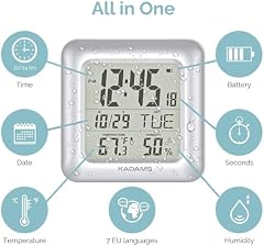9 . 5 Inch Waterproof LCD Shower Clock product image