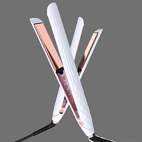 MOCREO Hair Flat Iron, 2 in 1 Straightening Iron and Curling Iron, Nano Titanium Straightener for Hair Professional, Flat Iron-Straightening-Curling-Iron-Straightener (White)