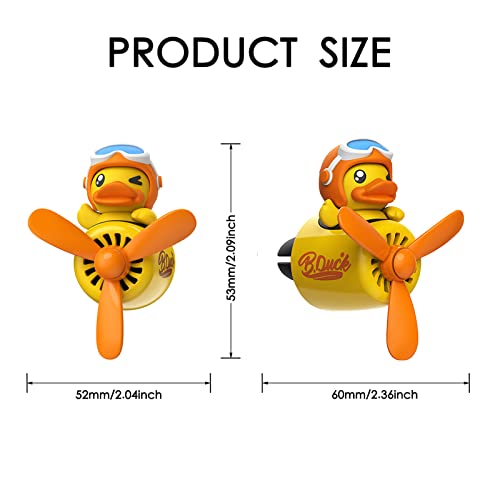 Car Air Freshener Pilot Yellow Duck Cute Car Diffuser Rotating Propeller Cartoon Automotive Air Outlet Vent Fresheners Aromatherapy Ornament Car Accessories Creative Perfume For Car Decoration #TOP4