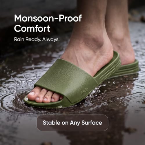 Image of Frido Arch Comfort Slides for Women & Men, Built-In Arch Support, Cushioned EVA Footbed, Non-Slip Sole, Indoor & Outdoor Slippers for Home, Beach, Pool, Travel & Daily Wear