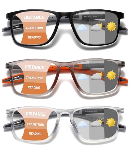 Hubeye Photochromic Progressive Reading Glasses +1.5