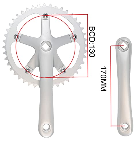 Weeras Urban Folding Bicycle Crankset Single Tooth Disc 44T 130Bcd 170Mm Crank Set Is Suitable For Most Single Speed Bicycles #TOP1