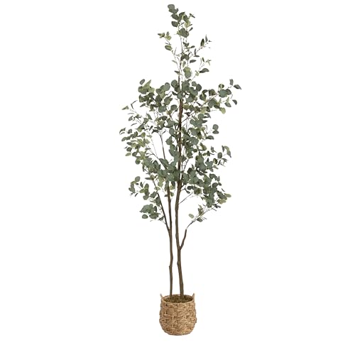 Kate and Laurel Eudora Faux Eucalyptus Tree with Livia Woven