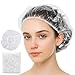 100 Berretti Da Cuffie Doccia Monouso Getta, In Plastica cuffia doccia donna, Impermeabili E Impermeabili, Per Il Bagno, La Cura Dei Capelli EI Viaggi, Unisexcuffia Doccia Riciclabile - Bianco immagine