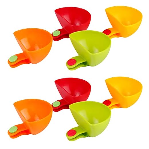 Guyuyii 8-Pack Dip Clips for Plates – Reusable Dips for Chips Serving Set for Kids and Adults, Parties, Picnics, Mealtimes, with Portion Control, Easy Clip-On Fit, BPA-Free Snack Bowls (4 Colors)