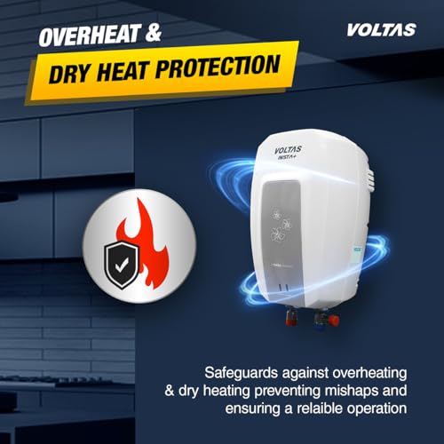 Image of Voltas Insta+ 3L Instant Water Heater 3000W, Warranty of 5 years on Tank, 2 Years on Heating Element, 2 Years on Product by Voltas | Copper Element (White)
